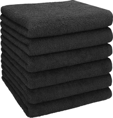 Produktbild von Betz BERLIN 6er Pack Handtücher Set Handtuch Größe 50x100 cm 100% Baumwolle Farbe - graphit grau - BERLIN