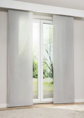 Produktbild von Lysel Schiebegardine Toliara in Hellgrau, in der Größe (BxH) 60cm x 245cm