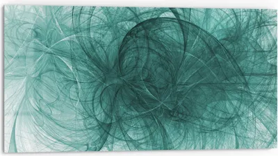 Produktbild von DEQORI Küchenrückwand Glas 80x40 cm 'Wirbelndes Grün' Spritzschutz Bad Rückwand Küche