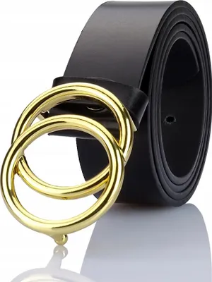 Produktbild von Gracio Ledergürtel Damen Schwarz Gold 125 cm Breit