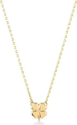 Produktbild von SuzanGold® Luckyshine Goldkette Damen | Halskette Damen Gold mit Kleeblatt Anhänger | 375 Echtgold | Handgefertigtes Design | Eleganter Gold Schmuck | Wasserfest & hypoallergen