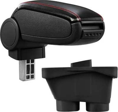 Produktbild von Armlehne Mittelarmlehne Leder Bezug Schwarz / Rot für Peugeot 208 ab 2012-