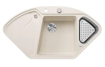 Zdjęcie produktu dla Blanco Delta II - Zlewozmywak silgranitowy, 1042x560 mm, z regulacją odpływu i akcesoriami, InFino, biały 527056