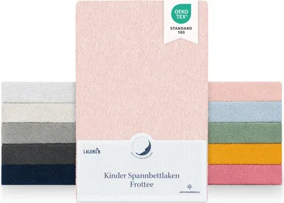 Immagine prodotto di Laleni set di 1 lenzuolino in spugna 38x77cm Coperta per culla certificata Oeko-TEX, lenzuolino senza pieghe per culla, lettino e cesta Mosè, rosa