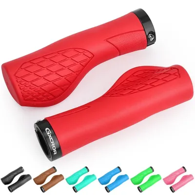 Obrázek produktu pro Ergonomické gripy na řídítka pro horská kola (MTB) o průměru 22,2 mm, protiskluzové, červené