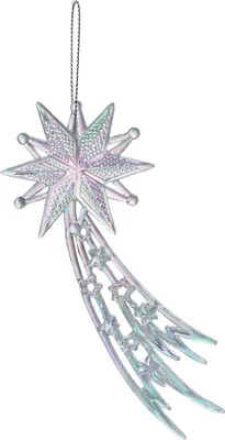 Produktbild von Clayre & Eef Weihnachtsanhänger Stern 15 cm Silberfarbig Kunststoff