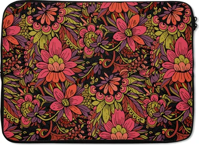 Produktbild von MuchoWow® Laptop Hülle 13 Zoll Blumen - Blätter - Design Laptoptasche - Laptophülle - Sleeve - Rundumschutz