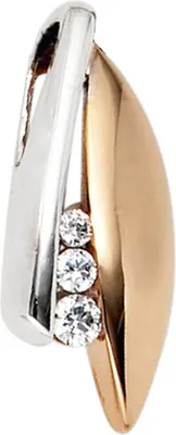 Produktbild von Anhänger mit 3 Zirkonia 375 Gold Rotgold Weißgold Halsschmuck Damen