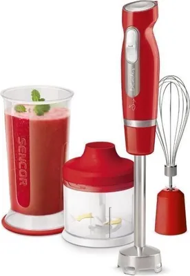 Image de Mixeur Plongeant SENCOR SHB 4464RD, 800W, Rouge, Avec Hachoir et Bol Mesureur