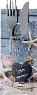 Produktbild von 30 Bestecktaschen mit Serviette maritim 20 cm