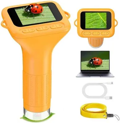 Image de Microscope pour enfants 1000x, écran HD de 2 pouces avec éclairage LED