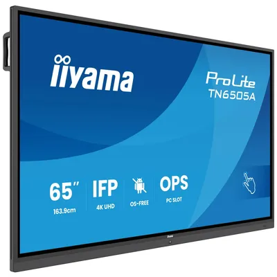 Zdjęcie produktu dla iiyama TN6505A-B1AG, Interaktywny płaski panel, 163,8 cm (64.5"), 3840 x 2160 px