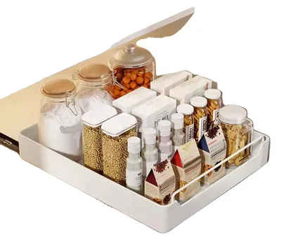 Obrázek produktu pro Výsuvný organizér do skříně, úložný prostor pro těžké předměty, nastavitelný design, bílý, 35 cm