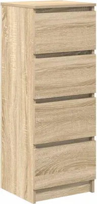 A tall, narrow chest of drawers with five drawers, made of wood-effect material.