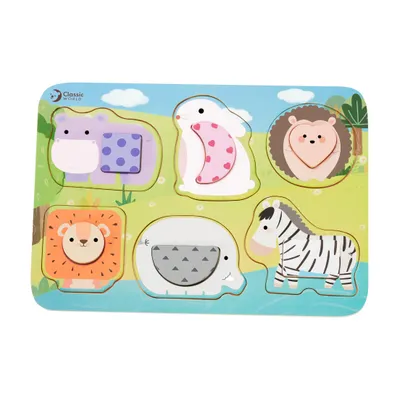 Immagine prodotto di CLASSIC WORLD puzzle blocks puzzle per bambini animali gioco apprendimento forme colori 6 elementi