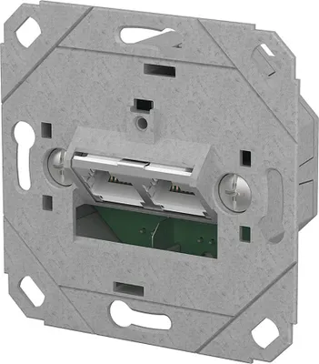 Produktbild von METZ CONNECT E-DAT C6A IDC Dose, 2 Port, UP0, metallisch
