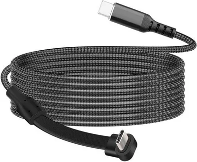 Obrázek produktu pro Kabel USB-C pro rychlé nabíjení – 90° ohyb – 2 metry – černý – vysokorychlostní napájecí kabel