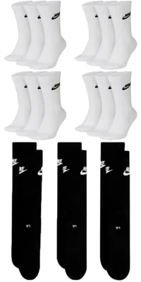 Produktbild von 9 Paar NIKE DX5025 Essential CREW Socken Damen, Herren, Unisex Sportsocken - Farbe: weiß / weiß / schwarz - Größe: 46-50