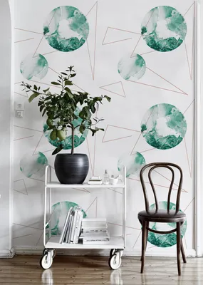 Produktbild von Coloray Fototapete 208x146 cm Vlies-Fototapete - Marmormond Punkte Dreiecke geometrisch