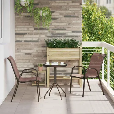 Immagine prodotto di Maison Exclusive - Set da giardino Bistro 3 pezzi Acciaio marrone