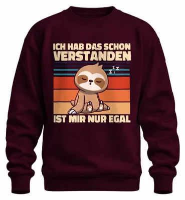 Obrázek produktu pro Chápu, je mi to jedno Lenochod říká Vtipná Uni mikina, vínová, XL