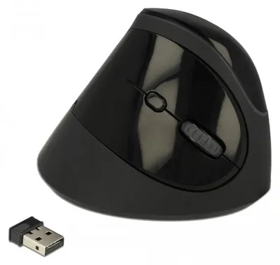 Produktbild von DELOCK Ergonomische USB Maus vertikal - kabellos schwarz