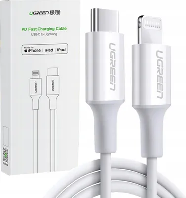 Image de Câble Usb-C Do Lightning Ugreen Us171, 3A, 0.25M (Biały)