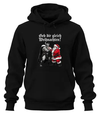 Immagine prodotto di Preparatevi al Natale! Viking Nordic Yulnacht Christmas Felpa con cappuccio Unisex, Nero, L