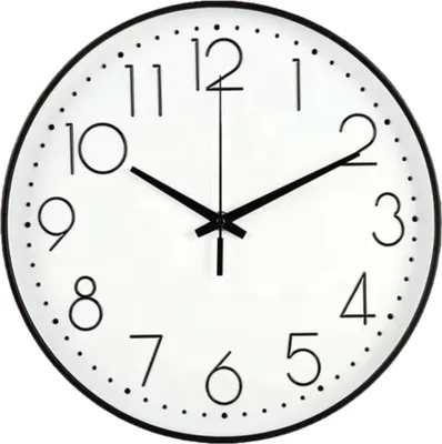 Produktbild von HSXL - 30cm Wanduhr - Schwarz/Weiß - HSM001 - Analog - Uhr Geräuschloses Uhrwerk
