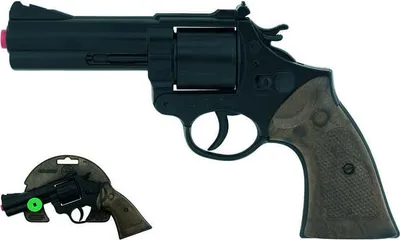 Image de Policejní revolver černý kovový 12 ran