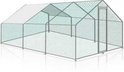 Produktbild von Yakimz 3x6x2m Hühnerstall Tiergehege Freilaufgehege Tierlaufstall mit PE-Schattendach, Verzinkter Stahlrahmen, Außenzaun Verwendet für Hühner, Geflügelställe, Kleintiere