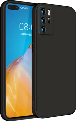 Produktbild von Huawei P40 Hülle, LaimTop Slim Liquid Silikon Gel Gummi Schutzhülle für Huawei P40 Schwarz