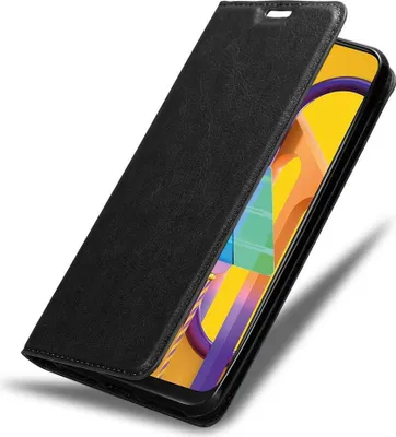 Produktbild von Cadorabo Hülle für Samsung Galaxy M21 / M30s Schutz Hülle in Schwarz Handyhülle Etui Case Cover Magnetverschluss