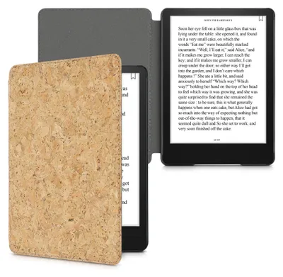 Produktbild von kwmobile Hülle kompatibel mit Amazon Kindle Paperwhite 11. Generation 2021 - Kork eReader Schutzhülle Cover Case - Hellbraun