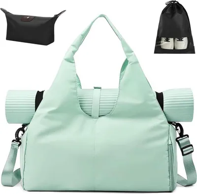 Produktbild von Sporttasche mit Schuh- & Nassfach, Yogatasche Damen/Herren, Wasserdichte Reisetasche Blau