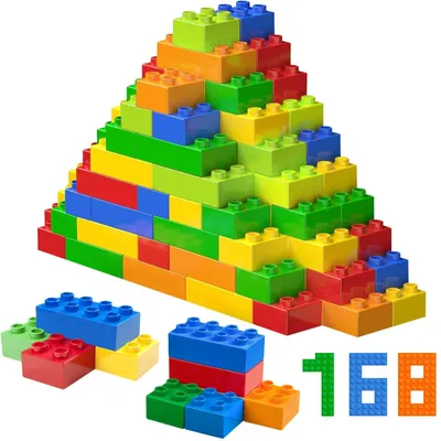 Produktbild von Bauklötze 168 Teile - 6 Farben - Kompatibel mit Duplo - Kreatives Spielzeug