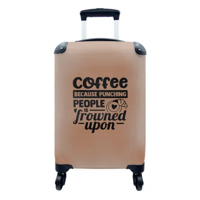 Produktbild von MuchoWow® Koffer Handgepäck Trolley Rollkoffer Kleine Reisekoffer mit 4 Rollen - Kaffee - Sprichwörter - Cappuccino - Cabin Size < 55x40x23 cm & 55x40x20 cm - Fotokoffer - Kabinenkoffer - Boardgepäck - Reise-Box - Reisekoffer - Reisegepäck - Koffer mit Bild - Trolley für Kinder