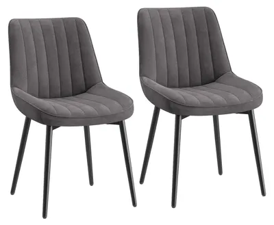 Produktbild von 2er-Set Esszimmerstühle, großzügig gepolsterte Sitzfläche und ergonomische Rückenlehne für dauerhaften Alltagskomfort, Grau