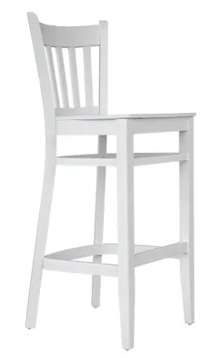 Produktbild von Barstuhl Barhocker mit Lehne Tresenhocker, Hocker Holz Buche Massiv weiß,  fertig montiert. Belastbarkeit 150 kg *TB002 H-78