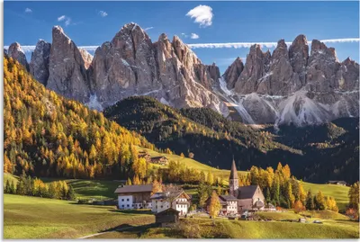 Produktbild von ARTland Wandbild Alu für Innen & Outdoor Herbst in Südtirol Größe: 120x80 cm
