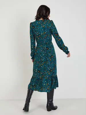 Produktbild von Orsay Dunkelgrünes gemustertes Midikleid für Damen DP-3481414__L