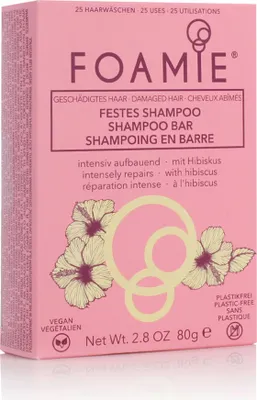 Produktbild von FOAMIE Hibiscus Shampoo Bar for Damaged Hair - Plastic-Free pH-Balanced Soap-Free No Sulphates or Parabens - the UK