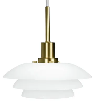 Produktbild von Pendelleuchte LED, Hängelampe, Deckenlampe Pendel, Pendellampe Esstisch, Pendelleuchte für Wohnzimmer, Skandinavische Design, DL20 Opal/ Messing