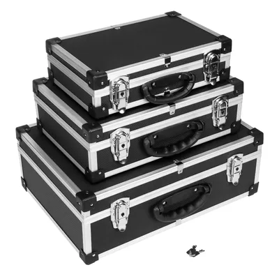 Produktbild von anndora Aluminium Rahmen Koffer schwarz 3-in-1 Werkzeugkoffer Set Universalkoffer Transportkoffer - Schwarz