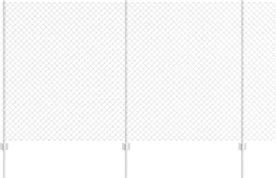Productafbeelding van vidaXL Gaashek met palen, 10 x 1,4 m, verzinkt staal, zilver