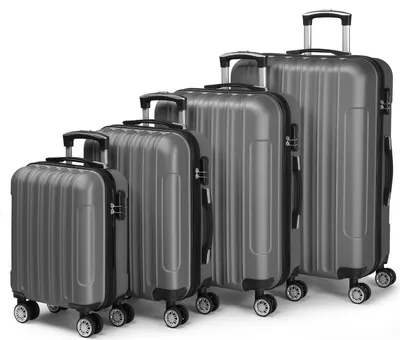 Produktbild von Hartschalenkoffer Reisekoffer-Set Koffer-Set Trolley-Set 4 Stk. ABS Dunkelgrau
