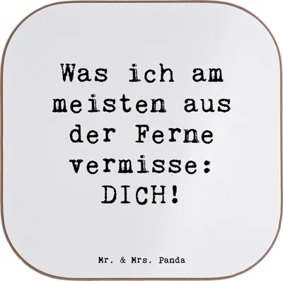 Produktbild von Mr. & Mrs. Panda Untersetzer für Gläser Spruch Heimweh Dich - Weiß - Geschenk, Tassen, Tassenuntersetzer, Tasse, Zitat, gläseruntersetzer, Coaster, Gefühl, Motivation