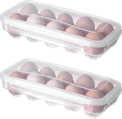 Produktbild von Eierkarton, 10 Eier, Eierbehälter aus Kunststoff, Eierbehälter für den Kühlschrank (transparent)