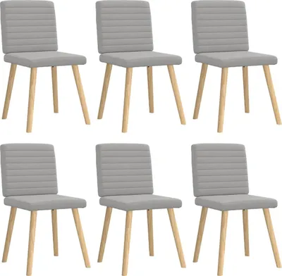 Image de Chaises à manger lot de 6 gris nuage tissu