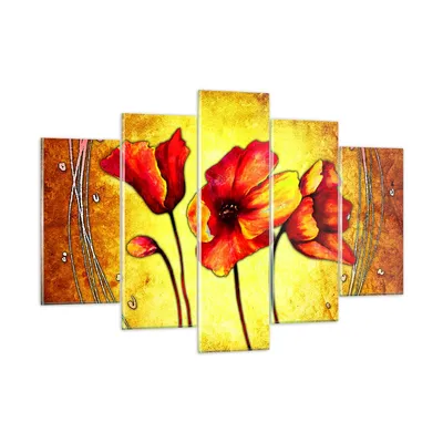 Produktbild von Bilder auf glas - Blumen Schilder Stiel Linien - 150x100cm - Glasbilder - Wandbilder - Kunstdruck - zum Aufhängen bereit - Wanddekoration aus Glas - Glas Bilder - Wandbild auf Glas - GEA150x100-0816